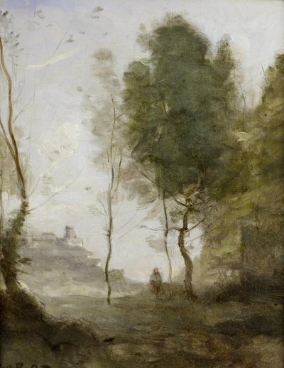 Estudio de paisaje - Recuerdo de Italia de Jean Baptiste Camille Corot